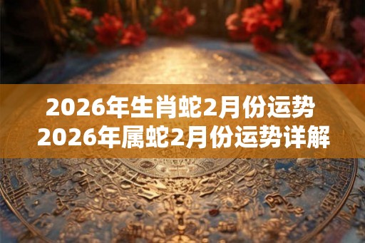 2026年生肖蛇2月份运势 2026年属蛇2月份运势详解