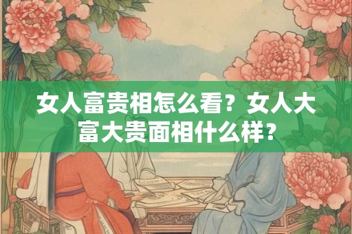 女人富贵相怎么看?女人大富大贵面相什么样? 女人富贵相怎么看?女人大富大贵面相什么样?