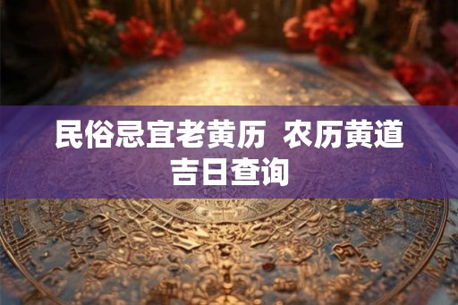 民俗忌宜老黄历  农历黄道吉日查询