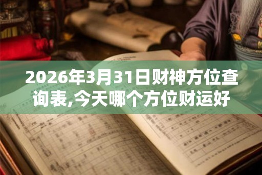 2026年3月31日财神方位查询表,今天哪个方位财运好