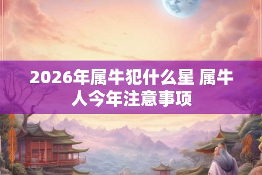 2026年属牛犯什么星 属牛人今年注意事项