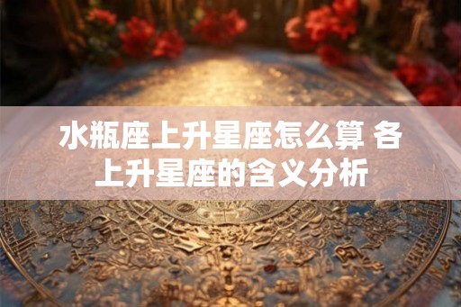水瓶座上升星座怎么算 各上升星座的含义分析