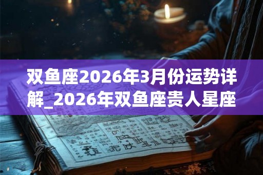 双鱼座2026年3月份运势详解_2026年双鱼座贵人星座