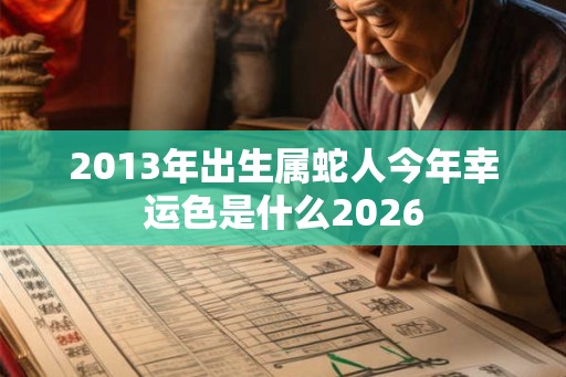 2013年出生属蛇人今年幸运色是什么2026