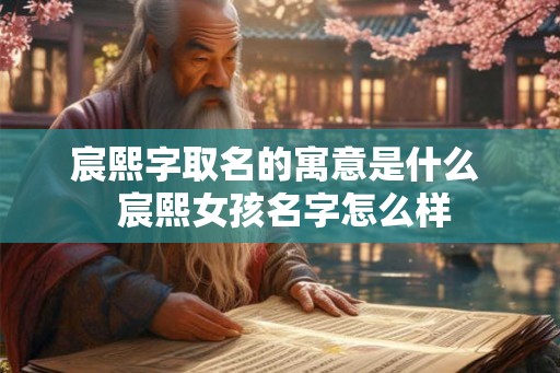 宸熙字取名的寓意是什么  宸熙女孩名字怎么样