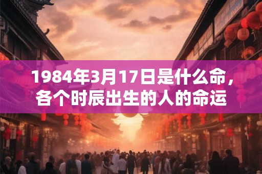 1984年3月17日是什么命，各个时辰出生的人的命运