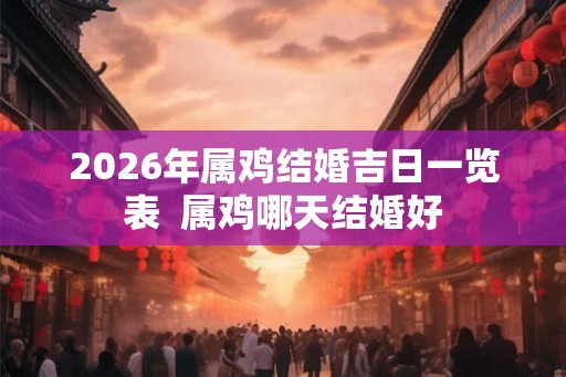 2026年属鸡结婚吉日一览表  属鸡哪天结婚好