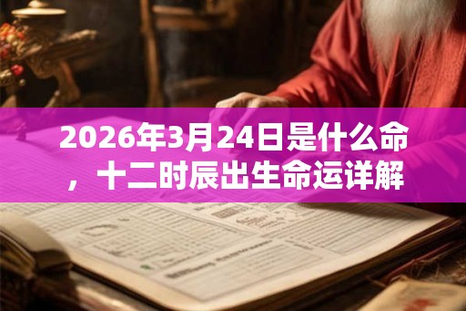 2026年3月24日是什么命,十二时辰出生命运详解 2026年3月24日是什么命,十二时辰出生命运详解