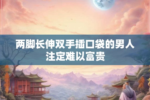 两脚长伸双手插口袋的男人注定难以富贵