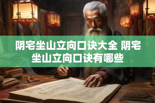 阴宅坐山立向口诀大全 阴宅坐山立向口诀有哪些