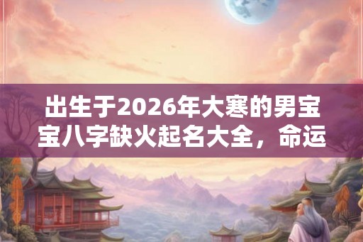 出生于2026年大寒的男宝宝八字缺火起名大全，命运如何？