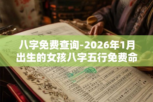 八字免费查询-2026年1月出生的女孩八字五行免费命理详解