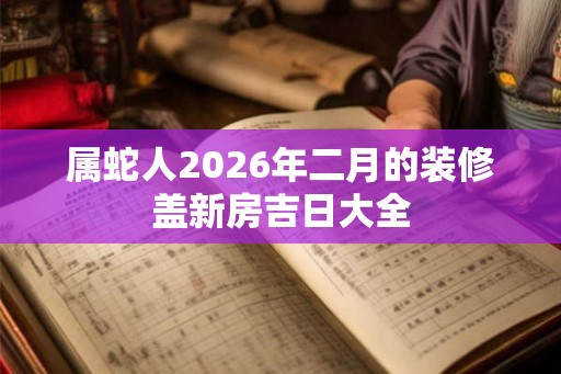 属蛇人2026年二月的装修盖新房吉日大全 属蛇人2026年二月的装修盖新房吉日大全