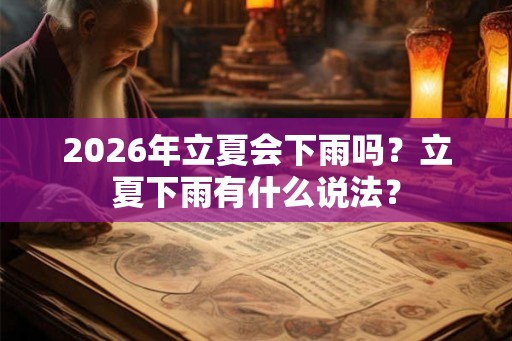 2026年立夏会下雨吗?立夏下雨有什么说法? 2026年立夏会下雨吗?立夏下雨有什么说法?