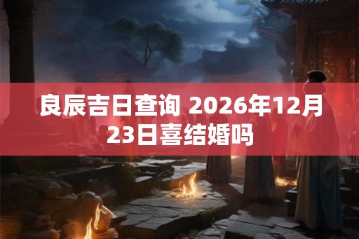 良辰吉日查询 2026年12月23日喜结婚吗