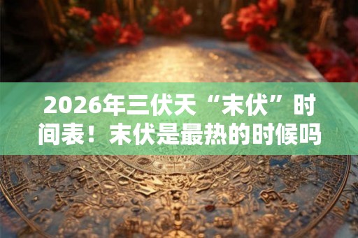 2026年三伏天“末伏”时间表！末伏是最热的时候吗？
