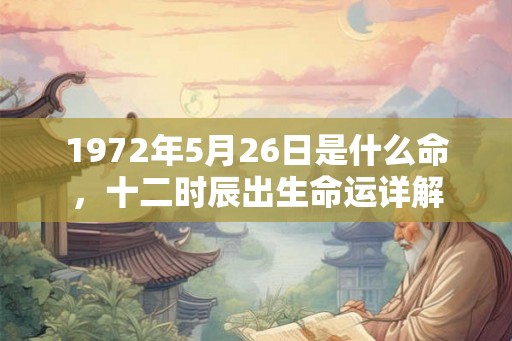 1972年5月26日是什么命，十二时辰出生命运详解