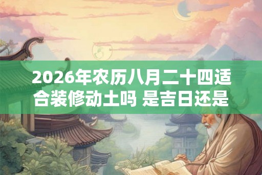 2026年农历八月二十四适合装修动土吗 是吉日还是凶日