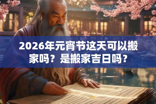 2026年元宵节这天可以搬家吗?是搬家吉日吗? 2026年元宵节这天可以搬家吗?是搬家吉日吗?