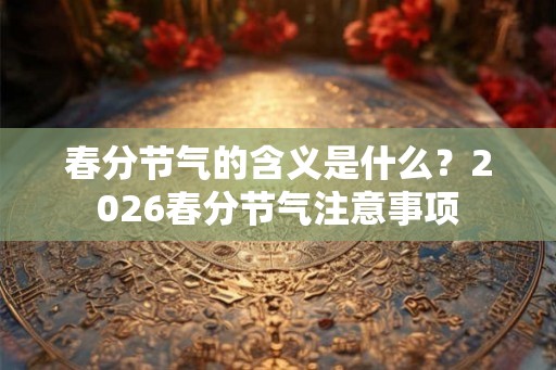 春分节气的含义是什么？2026春分节气注意事项