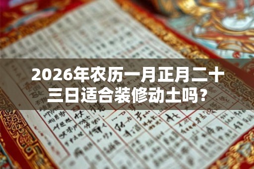 2026年农历一月正月二十三日适合装修动土吗？