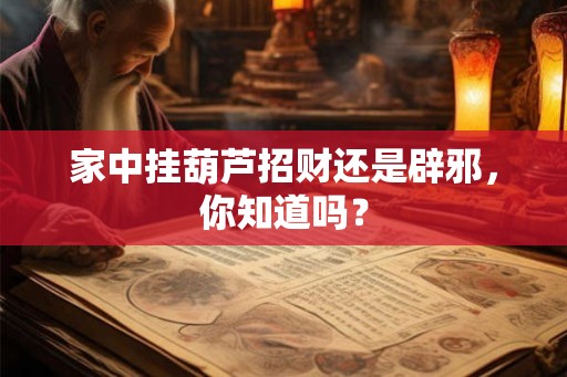 家中挂葫芦招财还是辟邪，你知道吗？