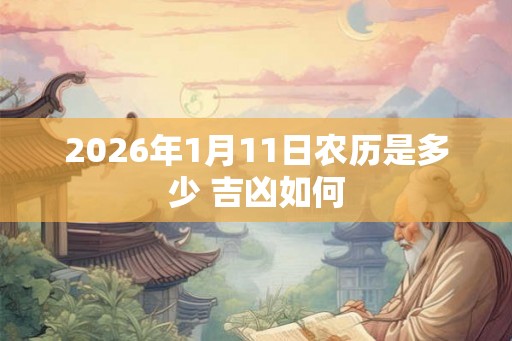 2026年1月11日农历是多少 吉凶如何