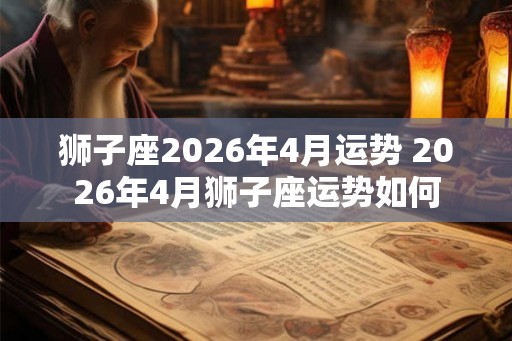 狮子座2026年4月运势 2026年4月狮子座运势如何