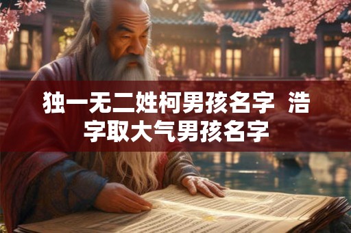 独一无二姓柯男孩名字  浩字取大气男孩名字