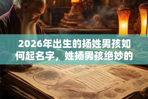 2026年出生的扬姓男孩如何起名字，姓扬男孩绝妙的名字