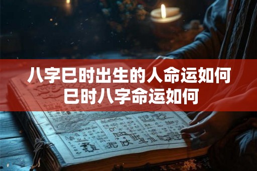 八字巳时出生的人命运如何 巳时八字命运如何