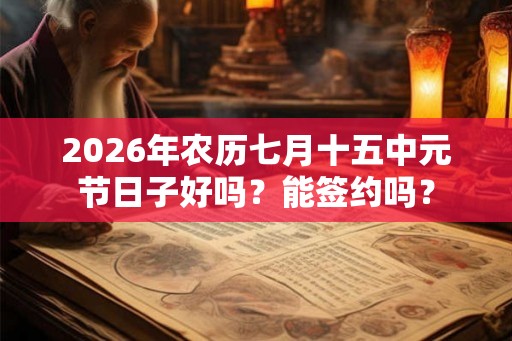 2026年农历七月十五中元节日子好吗?能签约吗? 2026年农历七月十五中元节日子好吗?能签约吗?
