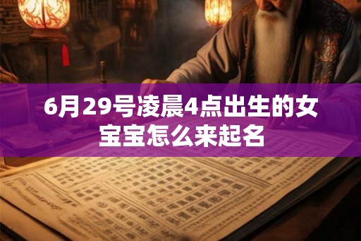 6月29号凌晨4点出生的女宝宝怎么来起名