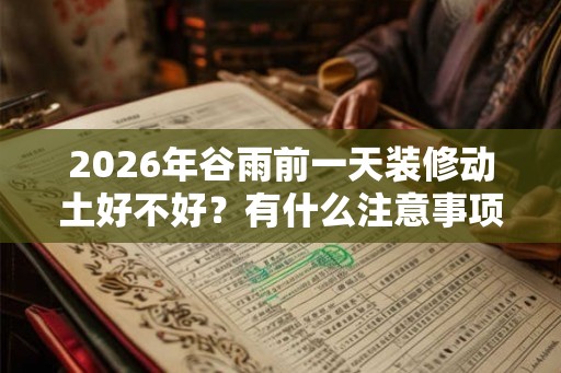 2026年谷雨前一天装修动土好不好？有什么注意事项？
