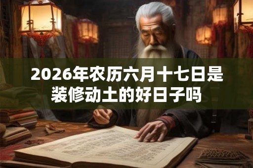 2026年农历六月十七日是装修动土的好日子吗