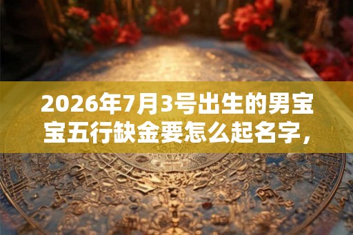 2026年7月3号出生的男宝宝五行缺金要怎么起名字，适用什么字