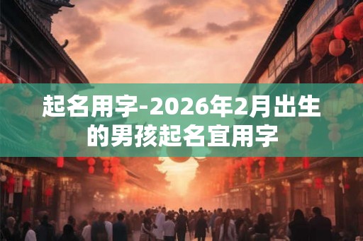 起名用字-2026年2月出生的男孩起名宜用字