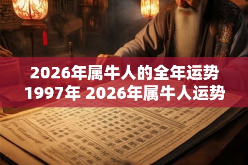 2026年属牛人的全年运势1997年 2026年属牛人运势如何