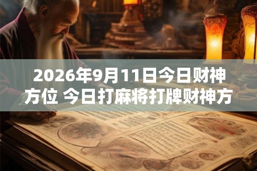 2026年9月11日今日财神方位 今日打麻将打牌财神方位