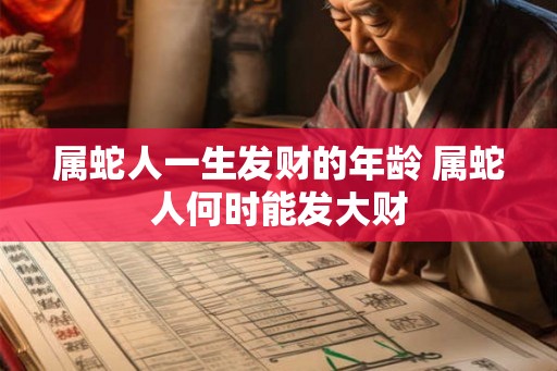 属蛇人一生发财的年龄 属蛇人何时能发大财