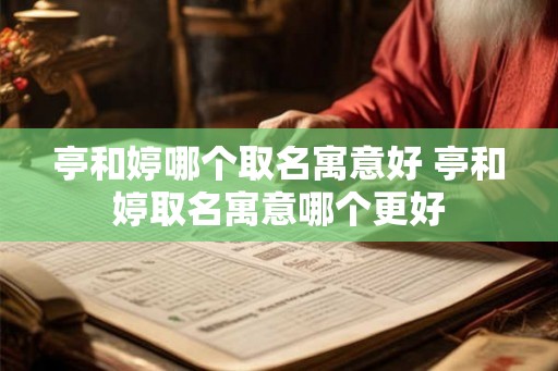 亭和婷哪个取名寓意好 亭和婷取名寓意哪个更好 亭和婷哪个取名寓意好 亭和婷取名寓意哪个更好