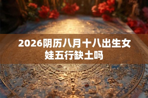 2026阴历八月十八出生女娃五行缺土吗
