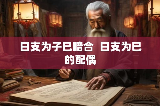 日支为子巳暗合  日支为巳的配偶