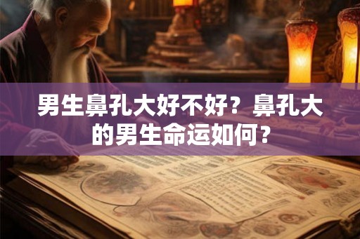 男生鼻孔大好不好？鼻孔大的男生命运如何？