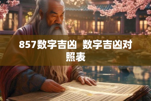 857数字吉凶  数字吉凶对照表