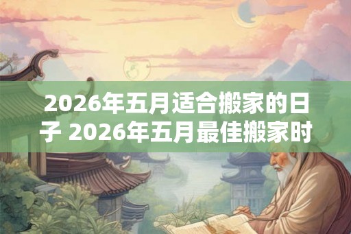 2026年五月适合搬家的日子 2026年五月最佳搬家时间
