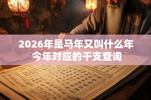 2026年是马年又叫什么年 今年对应的干支查询