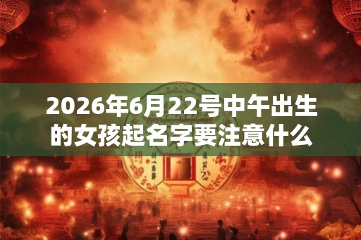 2026年6月22号中午出生的女孩起名字要注意什么