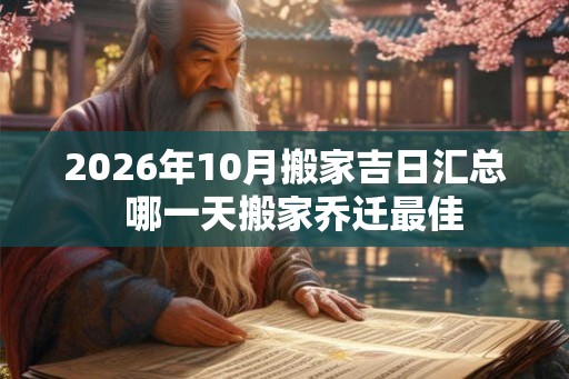 2026年10月搬家吉日汇总  哪一天搬家乔迁最佳