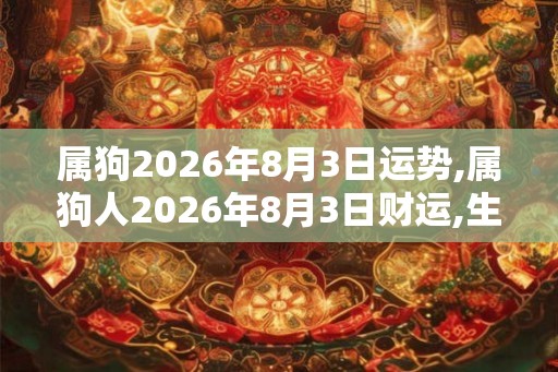 属狗2026年8月3日运势,属狗人2026年8月3日财运,生肖狗2026年8月3日运势